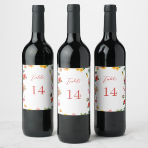 Whimsical Colourful Fun Tropical Flamingle Wedding Wine Label