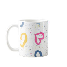 Whimsical Colourful Hearts & Speckled Coffee Mug