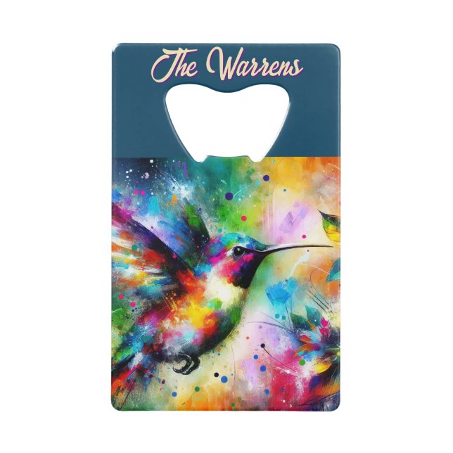 Whimsical Colourful Hummingbird Bird Personalised (Front)