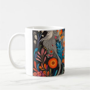 Whimsical Colourful Otomi Pattern Coffee Mug