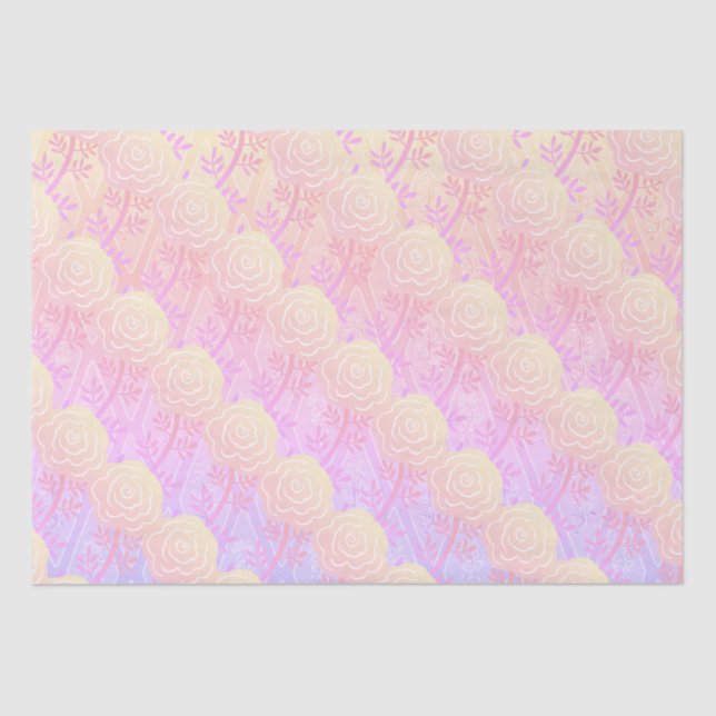Whimsical Colourful Roses Tissue Paper (Front)