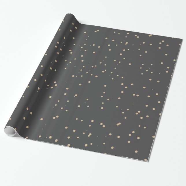 Whimsical Colourful Snowfall Dots Holiday Wrapping Paper (Unrolled)