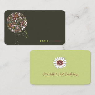 Whimsical Colourful Spring Flowers Pop Tree Blooms Place Card