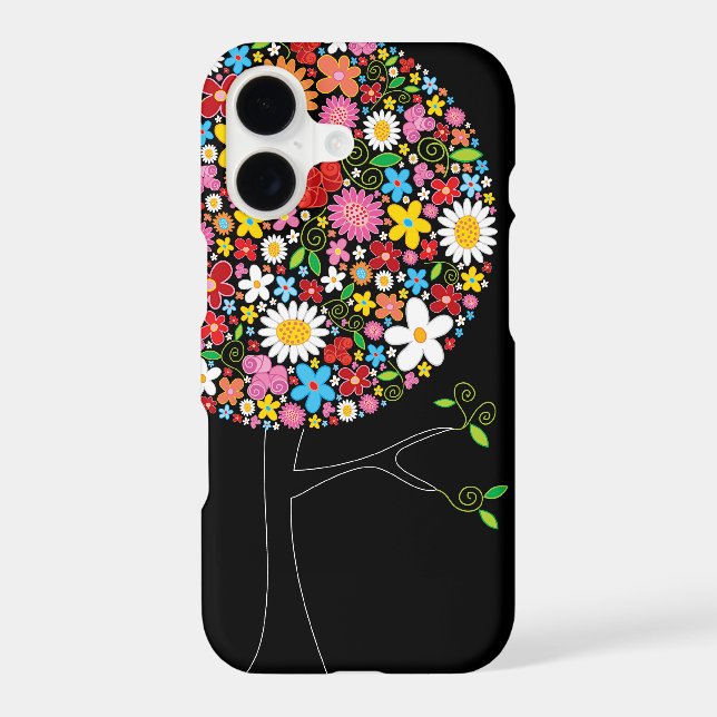 Whimsical Colourful Spring Flowers Pop Tree Nature (Back)