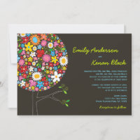 Whimsical Colourful Spring Flowers Pop Tree Weddin