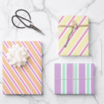 Whimsical Colourful Stripes - Candy Christmas Them Wrapping Paper Sheet<br><div class="desc">NewParkLane - Cute wrapping paper sheets, with a modern, stripes in whimsical bright colours: orange and pink; yellow and hot pink; soft pastel green and pink. Fun for kids birthdays but also very fitting for the latest 'Candy Christmas' theme! This non traditional décor with delicious pastels and popping colours is...</div>