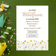 Whimsical Colourful Wildflower 1st Birthday Party