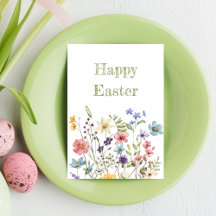 Whimsical Colourful Wildflower Bloom Happy Easter