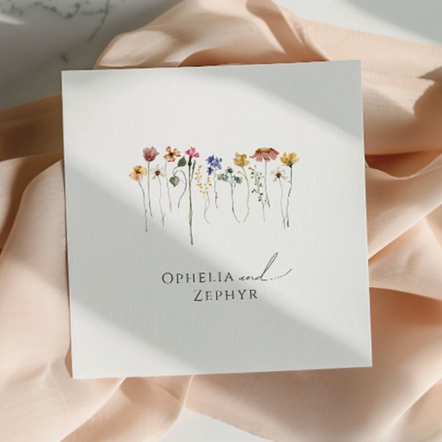Whimsical Colourful Wildflower | Wedding Napkins (Creator Uploaded)