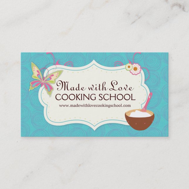 Whimsical Cooking Class Business Card (Front)