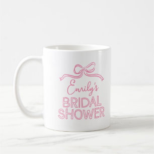 Whimsical coquette bow tying knot bridal shower coffee mug
