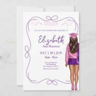 Whimsical Coquette Girl Graduation Party  Invitation