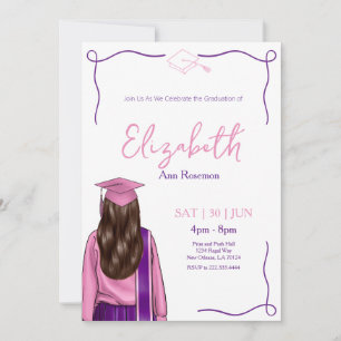 Whimsical Coquette Girl Graduation Party  Invitation