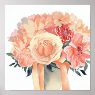 Whimsical Coral, Attendants Bouquet (A) Poster