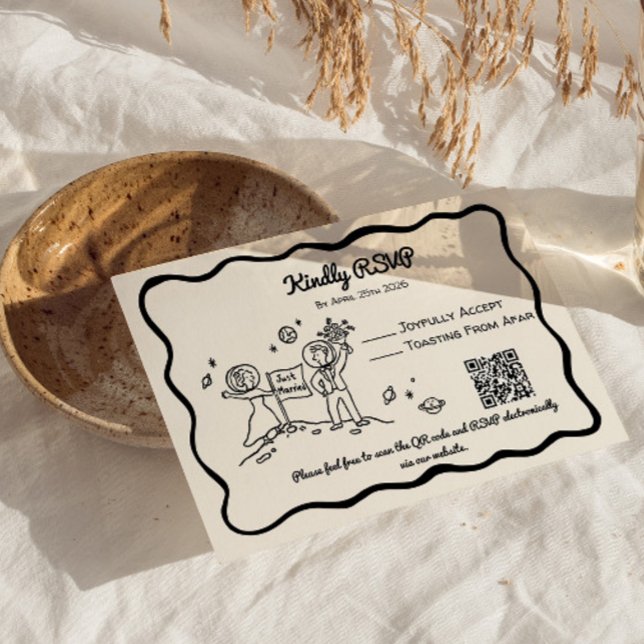 Whimsical cosmic plant RSVP Reply Card (cosmic space RSVP wedding reply card)