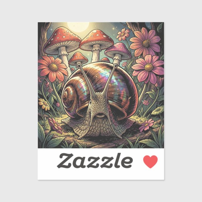 Whimsical Cosmic Snail & Mushroom Garden   (Sheet)