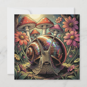 Whimsical Cosmic Snail & Mushroom Garden