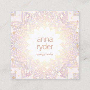 Whimsical Cosmic Stars Mandala Energy Healer Square Business Card