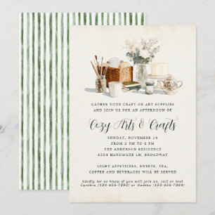Whimsical Cosy Crafting Party Arts Tea Party Invitation