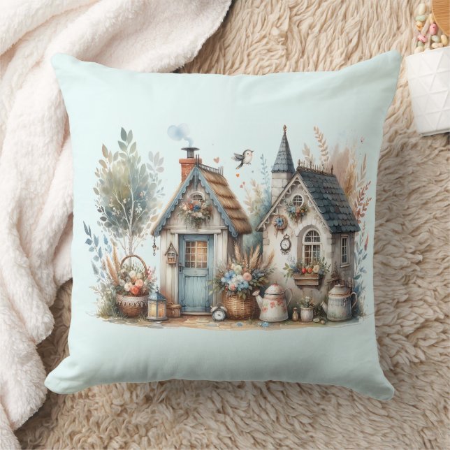 Whimsical Cottage Garden Cushion (Blanket)
