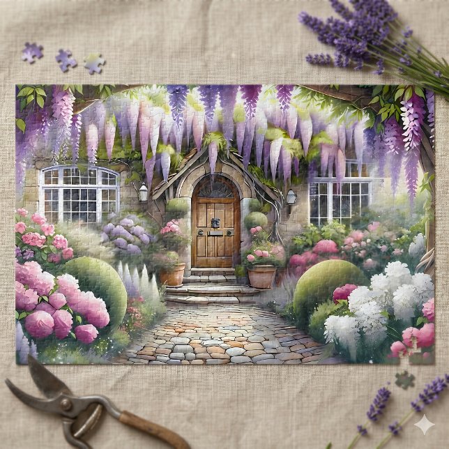 Whimsical Cottage Garden Pathway Jigsaw Puzzle (Whimsical Cottage Garden Pathway Jigsaw Puzzle)