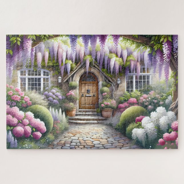 Whimsical Cottage Garden Pathway Jigsaw Puzzle (Horizontal)