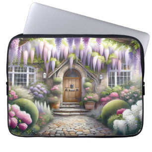 Whimsical Cottage Garden Pathway Laptop Sleeve
