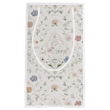 Whimsical Cottagecore Beige Watercolor Wildflower
