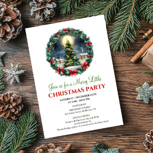Whimsical Cozy Winter Scene Christmas Invitation