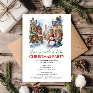 Whimsical cozy winter scene holiday invite