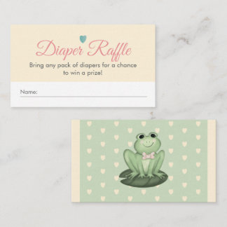 Whimsical Cream Frog Baby Shower Diaper Raffle Enclosure Card