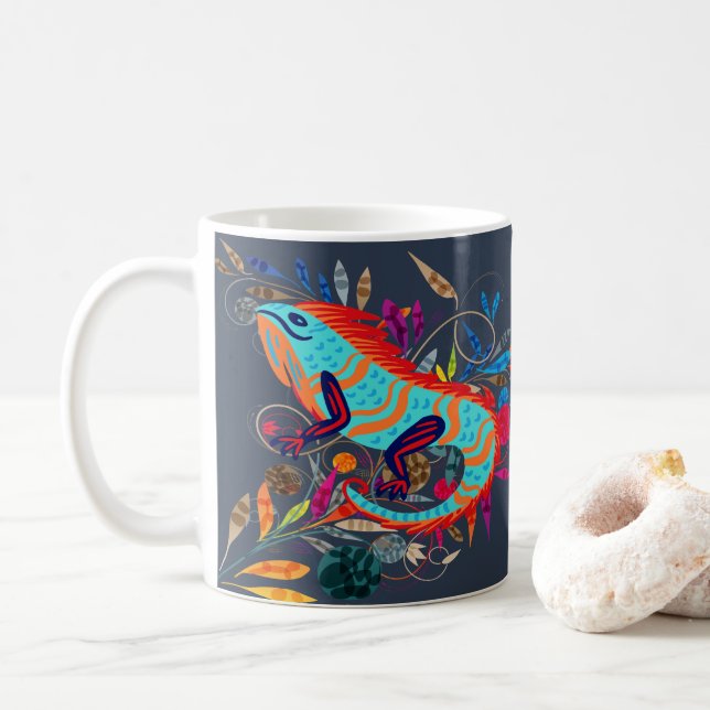 Whimsical Creatures | Iguana Coffee Mug (With Donut)