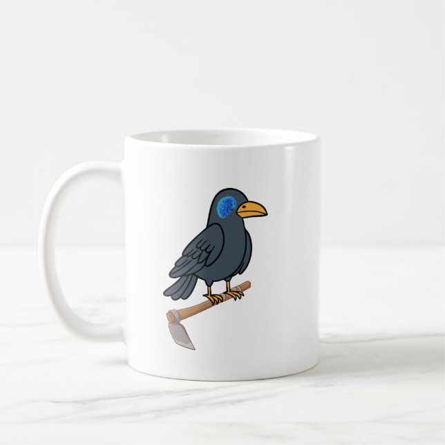 Whimsical Crow Brain Eye Mug | Dark Aesthetic Bird (Left)