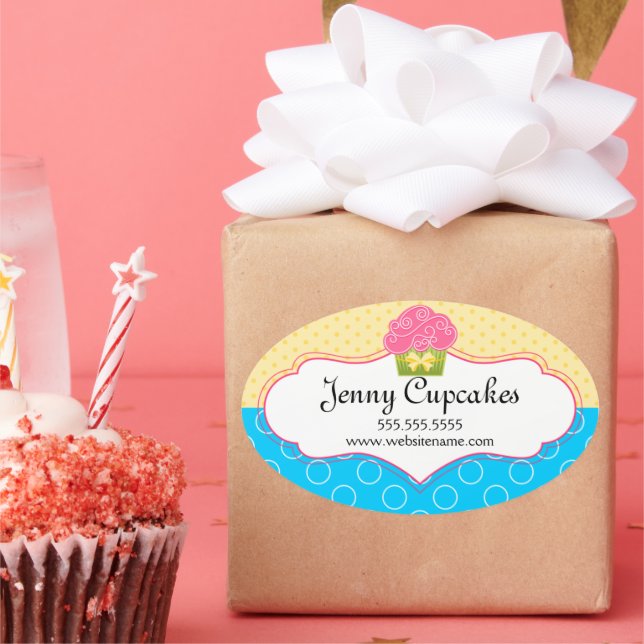 Whimsical Cupcake Bakery Box Seals (Party)