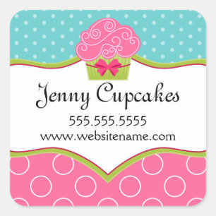 Whimsical Cupcake Bakery Box Seals