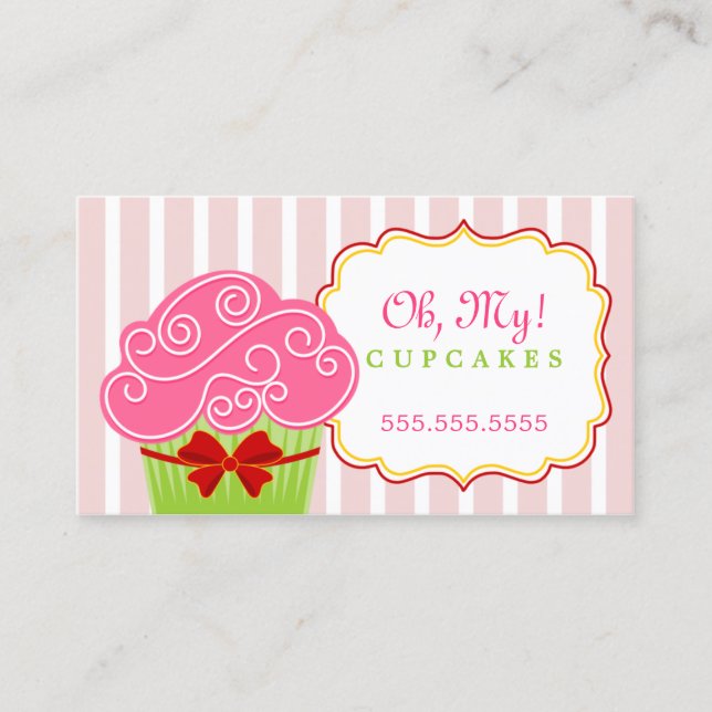 Whimsical Cupcake Bakery Business Card (Front)