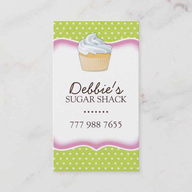 Whimsical Cupcake Business Cards (Front)