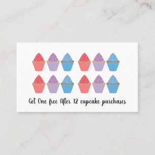 Whimsical Cupcake Maker Bakery Loyalty Card
