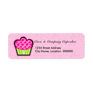 Whimsical Cupcake & Pattern Return Address Labels
