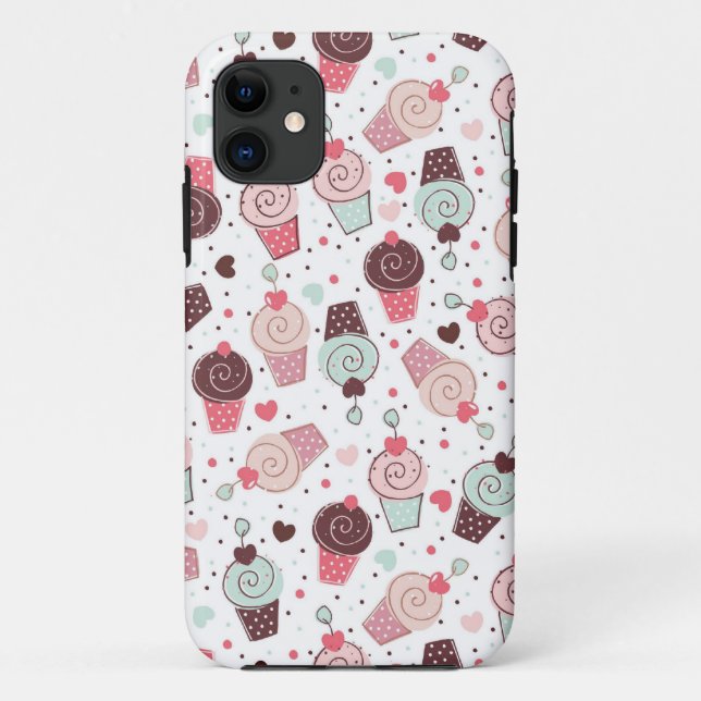 Whimsical Cupcakes Pattern Case-Mate iPhone Case (Back)