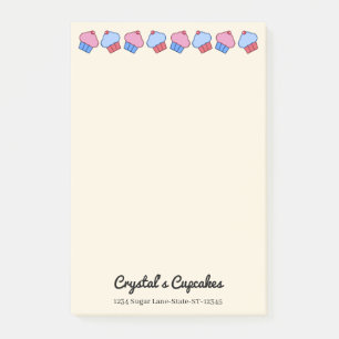 Whimsical Cupcakes Personalized Post-it Notes