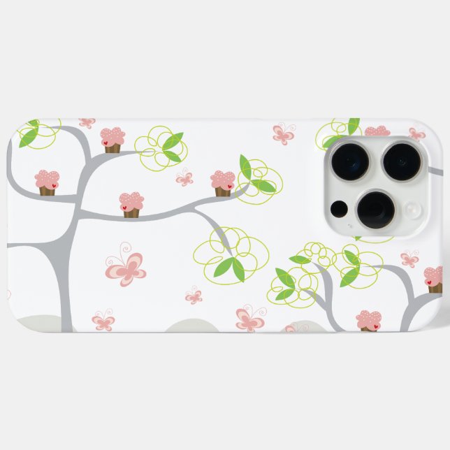 Whimsical Cupcakes Tree Butterflies Sweet Birthday Case-Mate iPhone Case (Back (Horizontal))