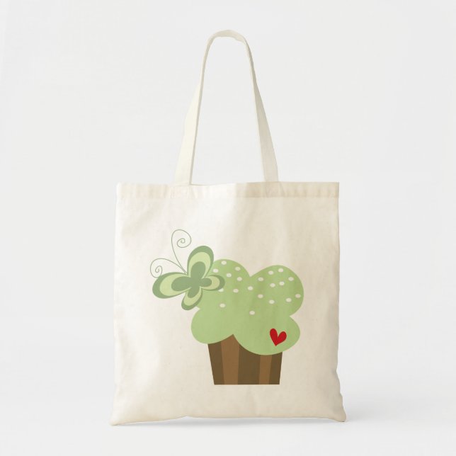 Whimsical Cupcakes Tree Butterflies Sweet Birthday Tote Bag (Front)