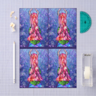 Whimsical Curvy Mermaid Nautical Coastal Decoupage Tissue Paper
