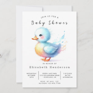 Whimsical Custom Duck Baby Shower Invitation
