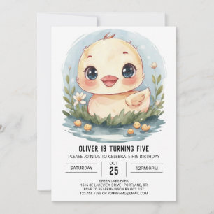 Whimsical Custom Duck Birthday Invitation