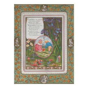 Whimsical Cute Antique Valentine, Kate Greenway Poster