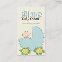 Whimsical Cute Baby Boy In Blue Pram Modern Chic