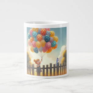 Whimsical/cute balloon girl art large coffee mug