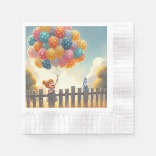 Whimsical/cute balloon girl art napkin